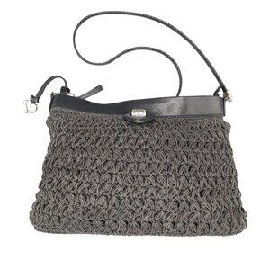 Brighton Raffia Shoulder Bag Black Classic‎ Contemporary Timeless Boho Resort